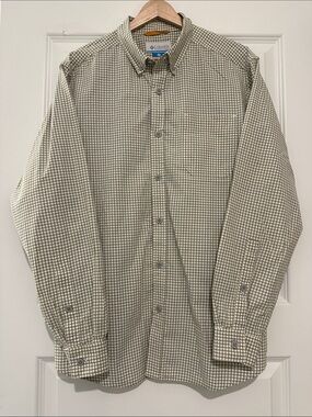Columbia Men’s Grid Button-Down Shirt - Navy and Yellow